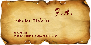 Fekete Alán névjegykártya