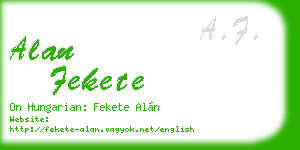 alan fekete business card