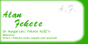 alan fekete business card